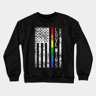 Love Wins American LGBT Flag Gay Pride Lesbian Crewneck Sweatshirt